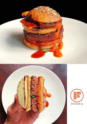 A picture of Vegan Korean BBQ Burger.