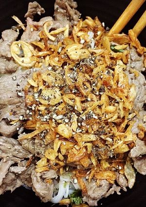 Hình của món Hủ tiêu Sốt bò tiêu.