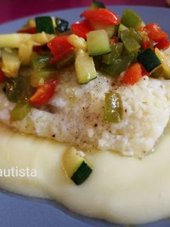 Una foto de Bacalao con crema de patata