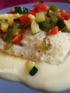 Una foto de Bacalao con crema de patata