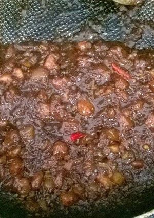 Hình của món Thịt kho ruốc sả.
