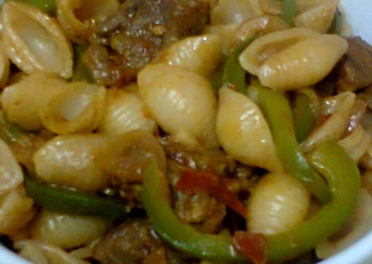 Simple Way to Make Any-night-of-the-week Beef Bell Pepper Pasta #throwbackthursdayfour