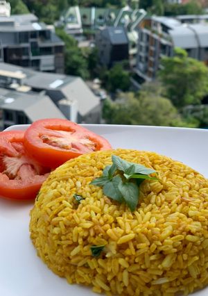 A picture of Basil Yellow Rice.