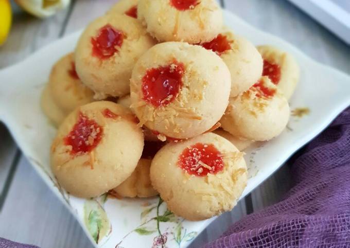 Strawberry thumbprint cookies