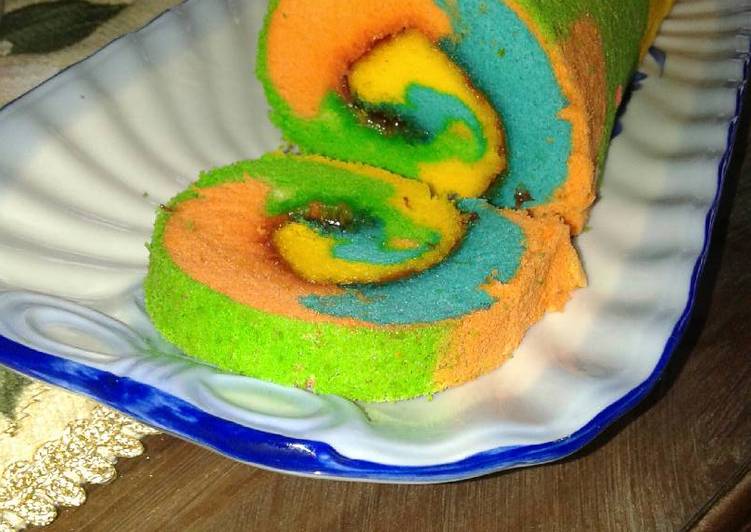 Rainbow Roll Cake