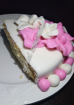 A picture of Pineapple cake with fondant icing.
