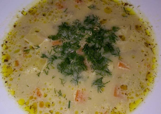 Суп с шампиньонами и сыром