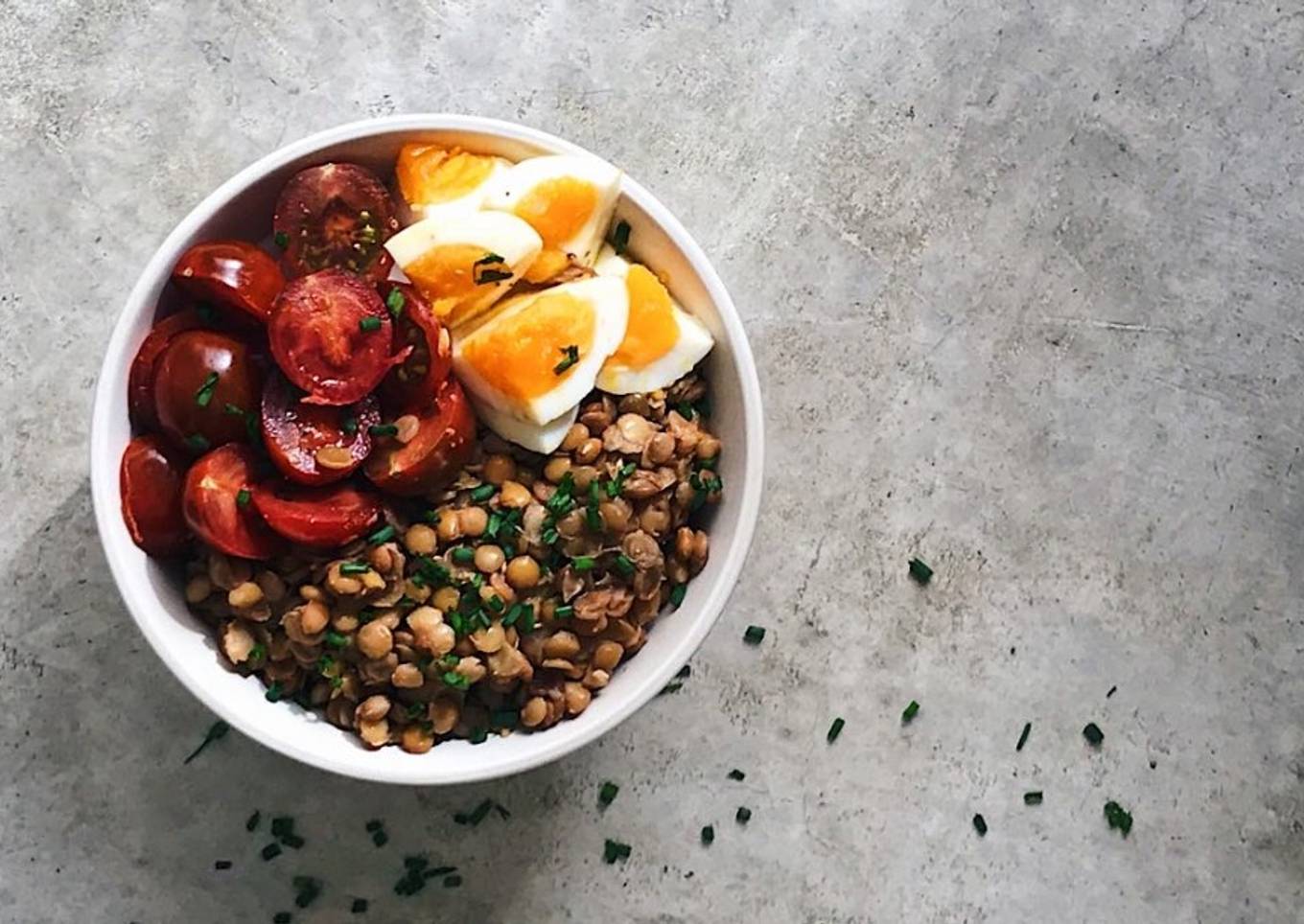 Ensalada de lentejas. Receta sana y equilibrada