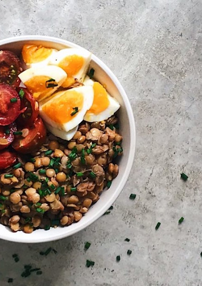 Una foto de Ensalada de lentejas. Receta sana y equilibrada