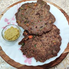 A picture of Buckwheat Pancake or Kuttu Atta Chilla.