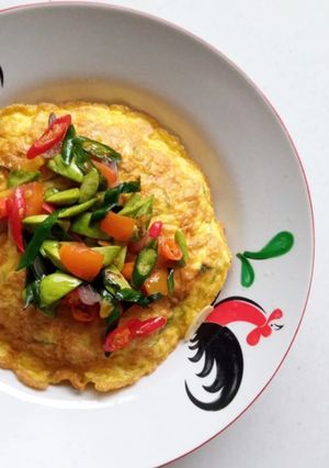 Foto resep Telur dadar Saus pete