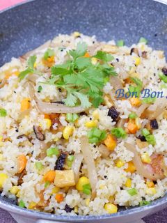 Hình của món Cơm Chiên Xá Bấu Chay.