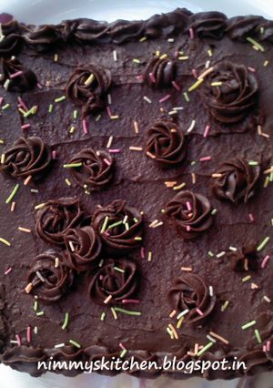A picture of Chocolate Fudge Cake with Chocolate Frosting.