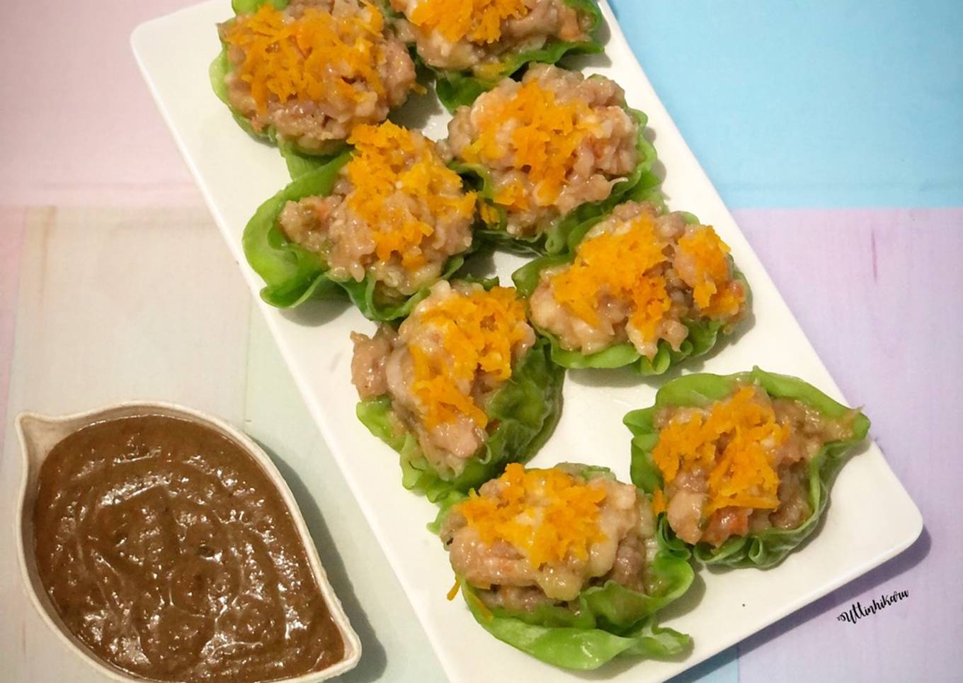 388. Dimsum Siomai Ayam Udang dengan Saus Kacang #SerbaDikukus