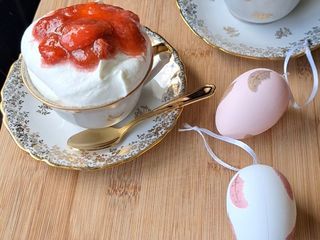 Compotée rhubarbe fraises vanillée