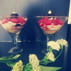 Hot strawberry Basil Pudding A picture of Hot strawberry Basil Pudding.