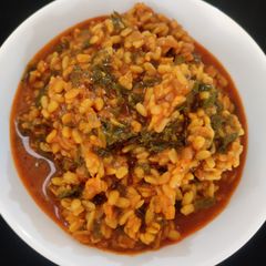 A picture of Palak moong dal.