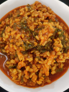 A picture of Palak moong dal.