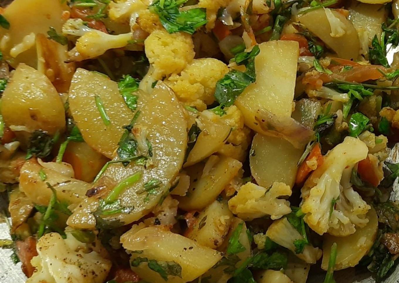 Stir Fried Potato-Cauliflower