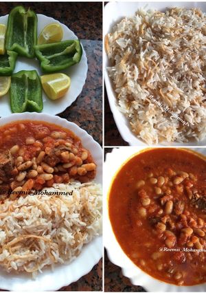 صورة لوصفة فاصولية بيضاء ورز بالشعيرية