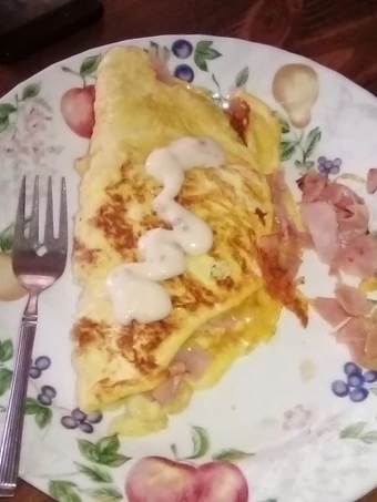 Recipe Ham and cheese 🧀 omelette the Delicious Can spoil the tongue