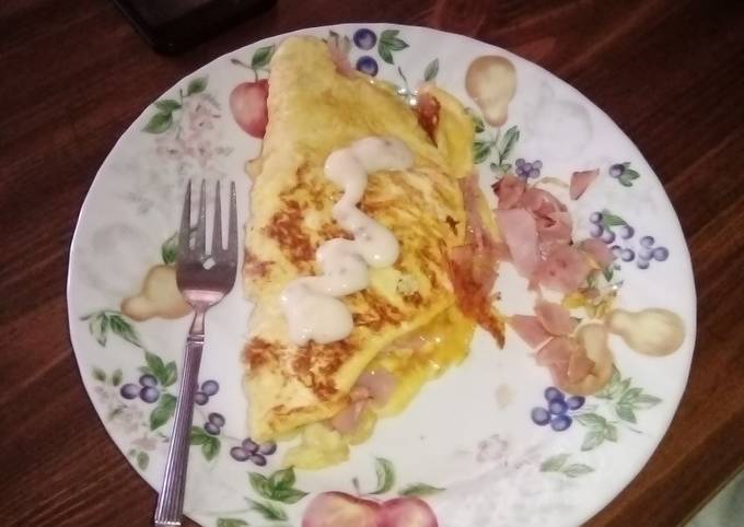 Simple Way to Make Quick Ham and cheese 🧀 omelette