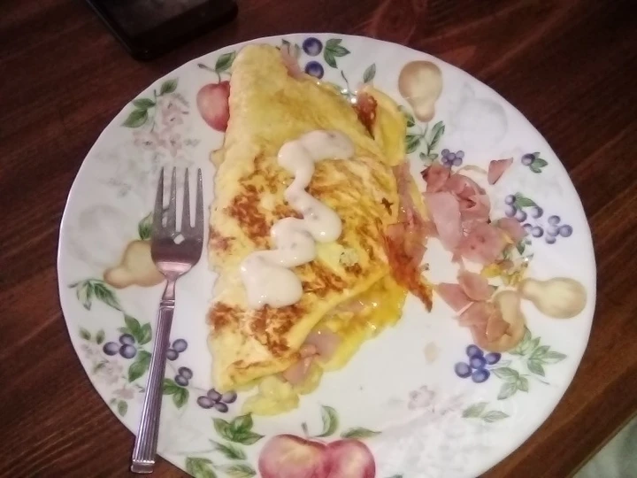 Recipe Ham and cheese 🧀 omelette the Delicious Really delicious