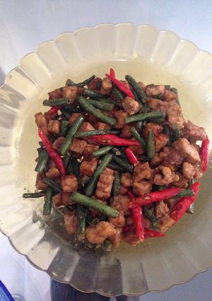 Foto resep Tumis tempe & kacang panjang
