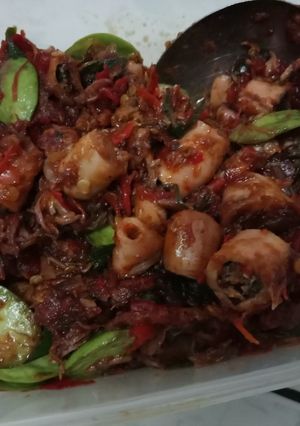 Foto resep Sambal cumi asin pete
