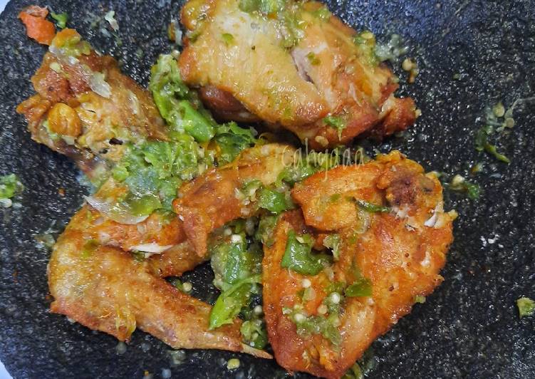 Proses memasak Ayam penyet lombok ijo, Sempurna
