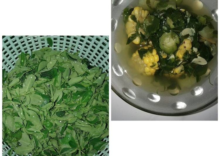 Langkah memasak Sayur kunci Moringa(kelor😄) mantap