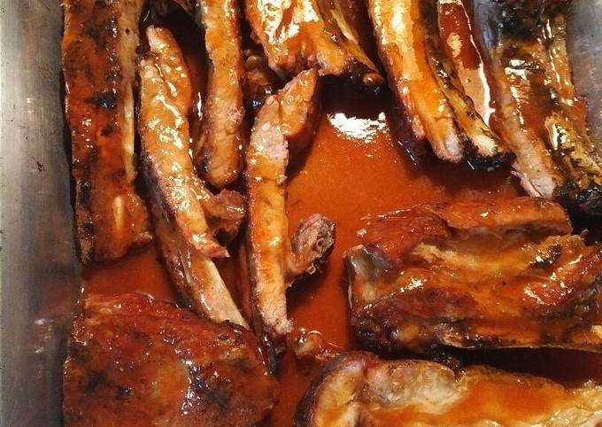 Grilled Ribs with Slobber Knocker sauce Recipe by skunkmonkey101