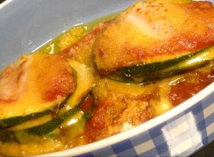 Foto principal de Lasaña de calabacín a la plancha con cheddar