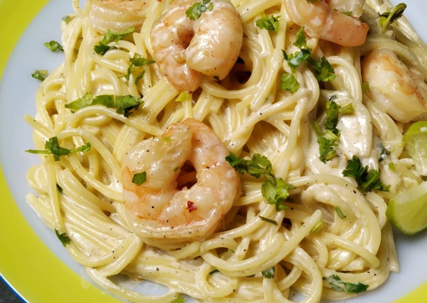 Creamy Spaghetti With Prawn