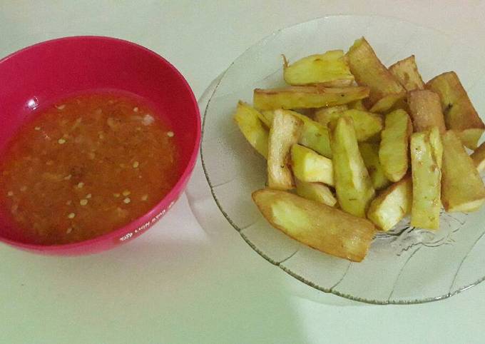 Cara Membuat Singkong goreng (sambel bawang putih) Rumahan