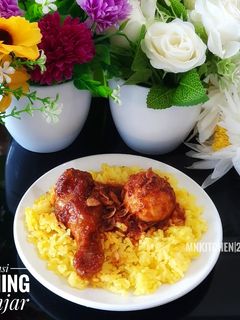 Foto resep Nasi Kuning Ayam Telur Masak Habang Banjar