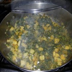 A picture of Chard sautéed with turnips.