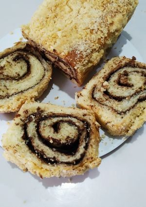 Una foto de Pan con papa sin huevo y dulce