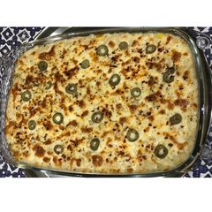 A picture of Baked pasta (macaroni).