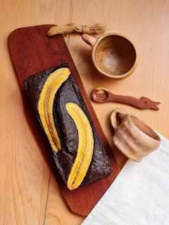 Una foto de Budín "fit" de chocolate y banana 🍫 sin azúcar, sin edulcorante, sin gluten
