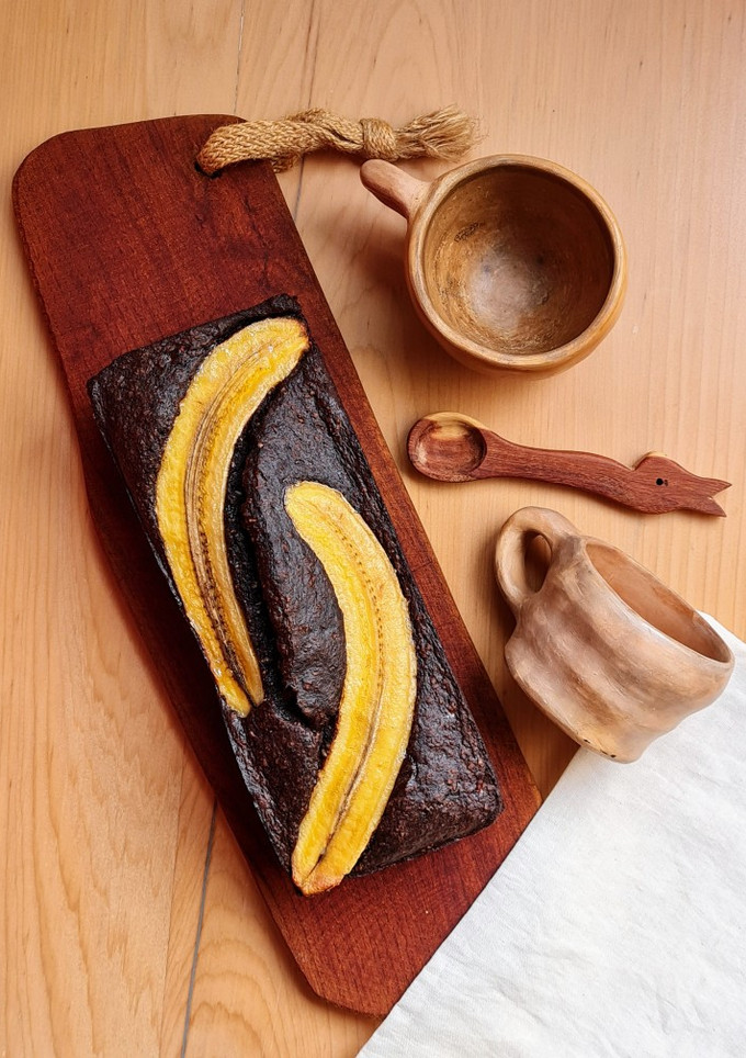 Una foto de Budín "fit" de chocolate y banana 🍫 sin azúcar, sin edulcorante, sin gluten