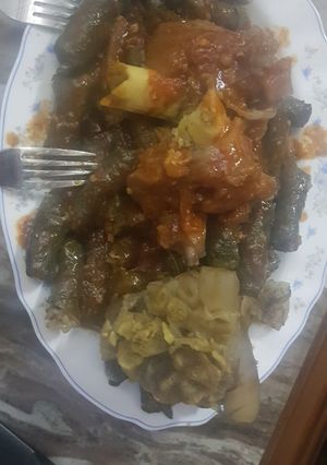صورة لوصفة محشي ورق عنب بالكوارع