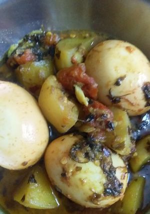 মেথি আলু ডিম কারি (methi aloo dim curry recipe in Bengali) রেসিপির প্রধান ছবি