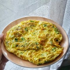 A picture of Telur Dadar Daun Bawang / Scallions Omelette.