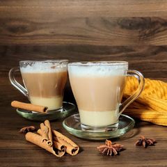 A picture of Biryani chai, layered tea with spices.
