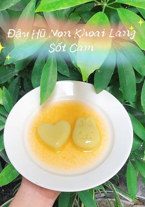 Hình của món Đậu Hũ Non Khoai Lang Sốt Cam.