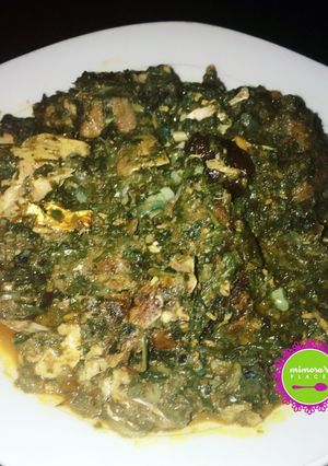 A picture of Afang Soup.