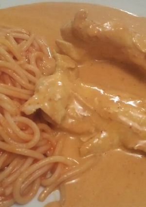 Una foto de Fajas de pollo en salsa de chipotle