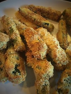A picture of Simplydelicious Parmesan Zucchini baked.