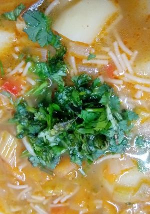 Una foto de Sopa casera de verduras